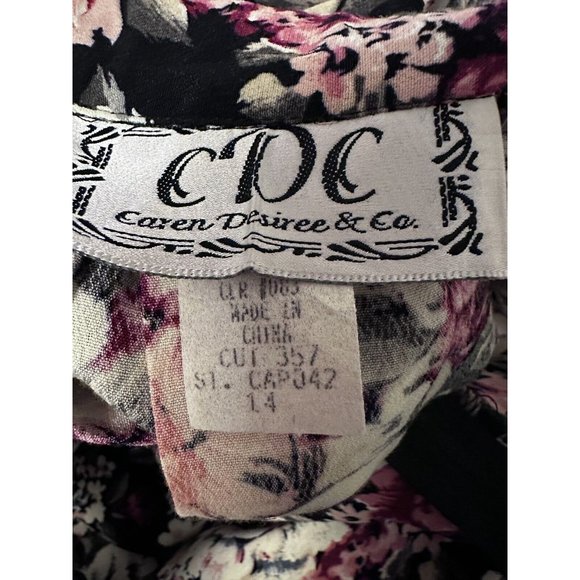 CDC vintage 80s 90s COTTAGECORE FLORAL maxi dress Cross Cross Back - Picture 8 of 14